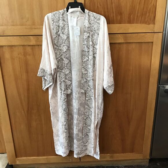 NEW Free People Intimately Women Ivory Sequin Kimono Robe Open Front One Size - Picture 2 of 9